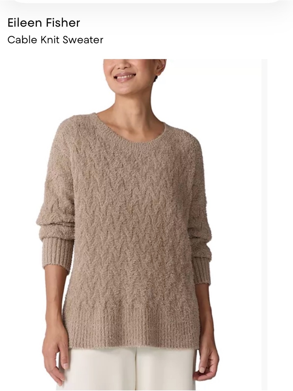 Eileen Fisher Cable Knit Sweater